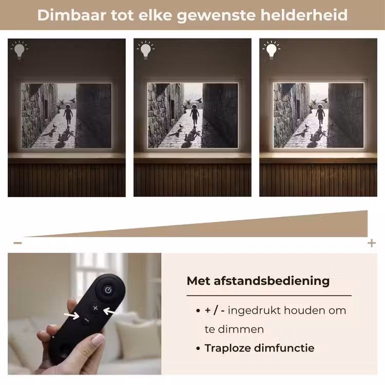 Kind - Vogel - Straat - Zwart-wit - Spelen Light Box met batterij (Wandlamp) middel -USP_dimbaarNL