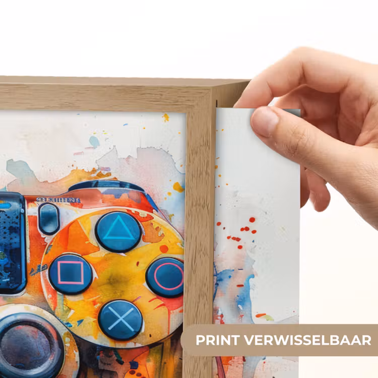 Kinder- en tiener kamer - Gaming - Game controller Light Box met batterij (Wandlamp) middel -USP_websiteprintNL