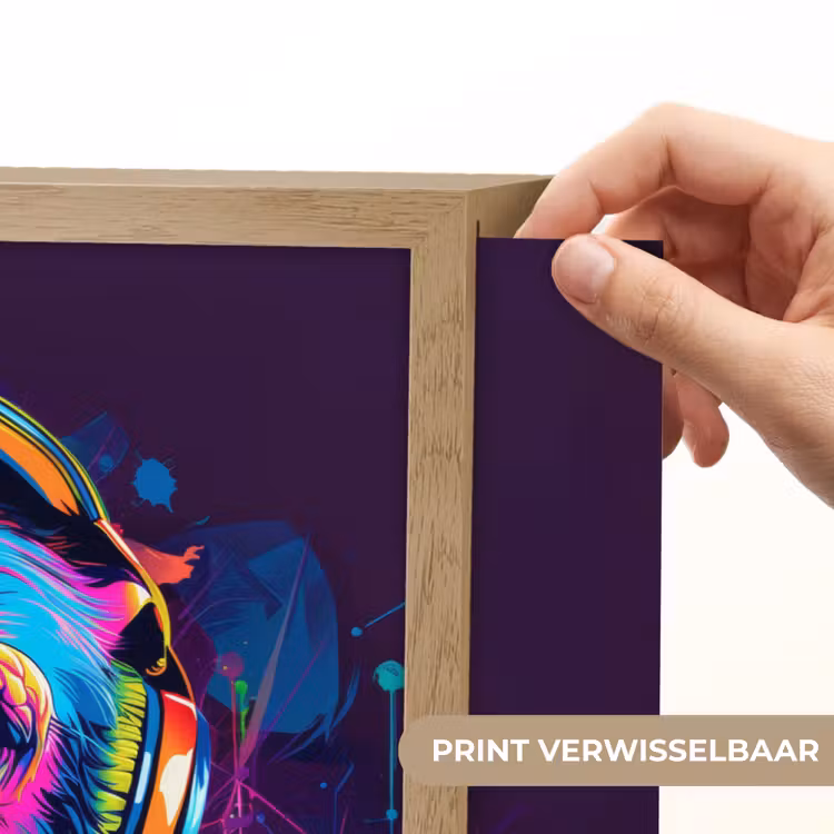 Aap - Koptelefoon - Muziek - Kleurrijk Light Box met batterij (Wandlamp kind) middel -USP_websiteprintNL