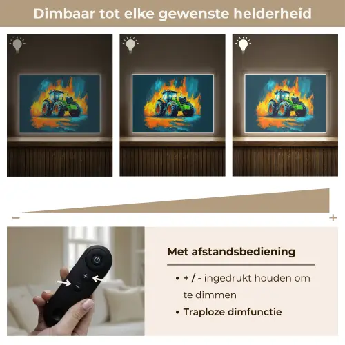 Abstract - Tractor - Groen Light Box met batterij (Wandlamp kind) middel -USP_dimbaarNL