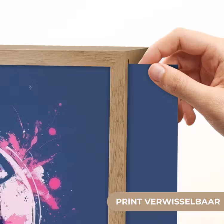 Abstract - Voetbal - Spatten - Roze Light Box met batterij (Wandlamp kind) middel -USP_websiteprintNL