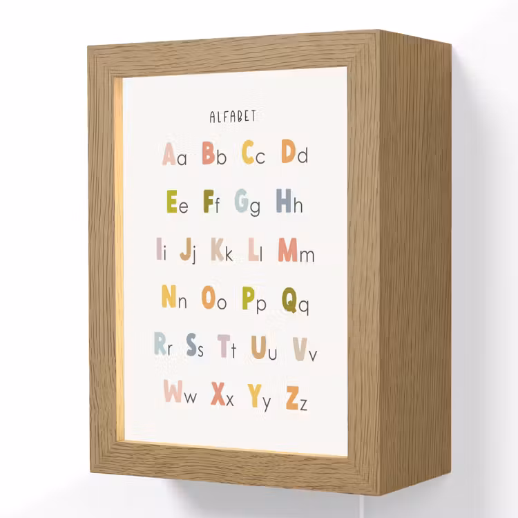 Alfabet - Educatief - Kleuren - Letters leren voor kinderen Light Box met kabel (Wandlamp kind) klein -3d