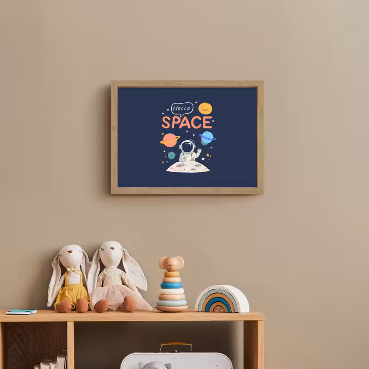 Astronaut - Ruimte - Planeten Light Box met batterij (Wandlamp kind) middel -sfeer2_kind