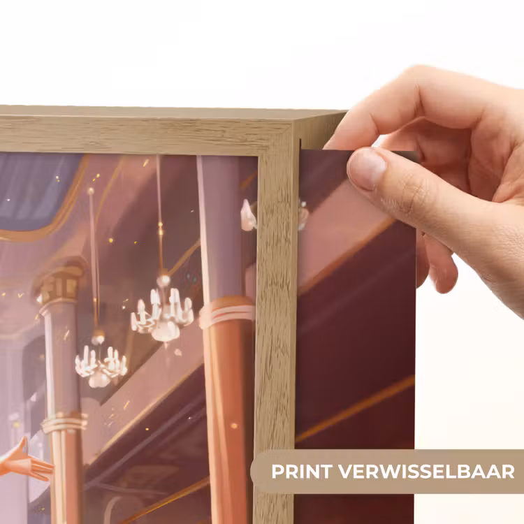 Ballerina - Meisjes - Roze - Kinderen Light Box met batterij (Wandlamp kind) middel -USP_websiteprintNL