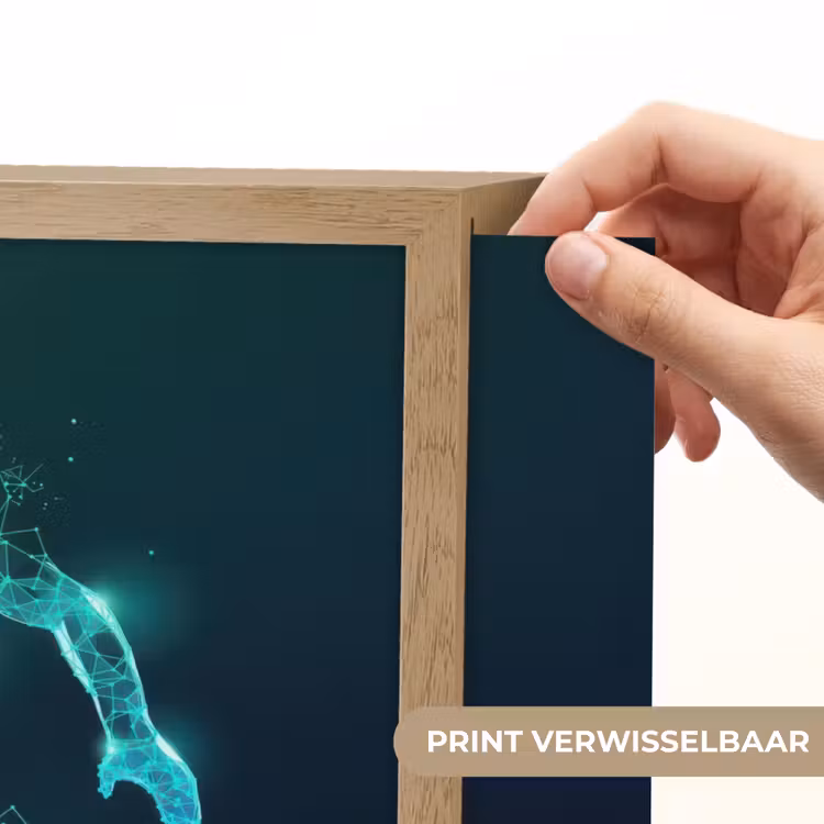 Basketbalspeler - Digitaal - Groen - Blauw Light Box met batterij (Wandlamp kind) middel -USP_websiteprintNL