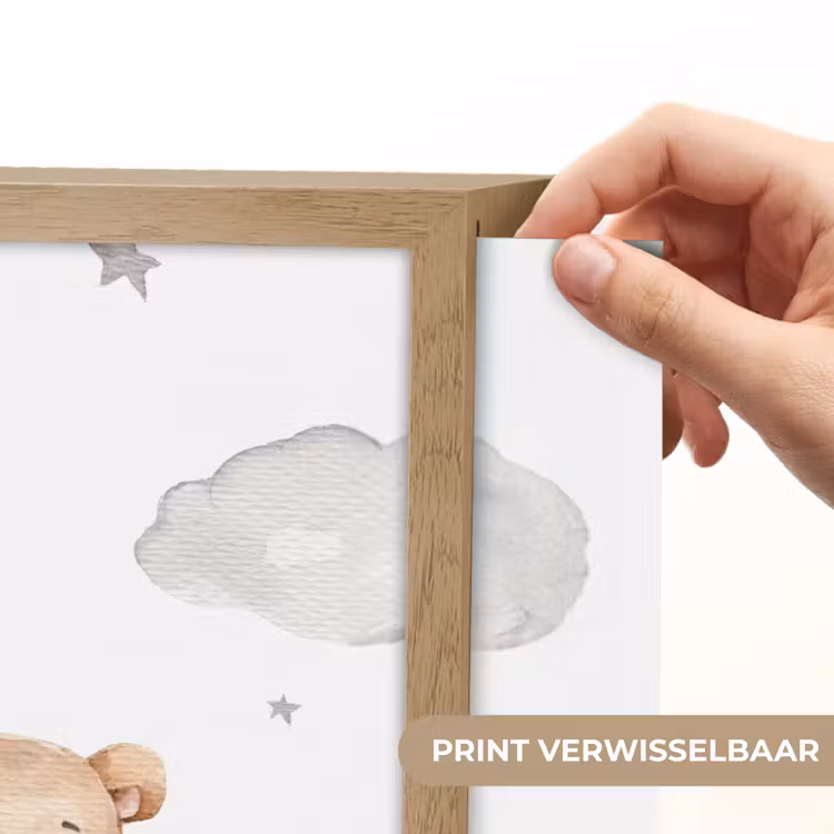 Beer - Ballon - Sterren - Kinderen Light Box met batterij (Wandlamp kind) middel -USP_websiteprintNL