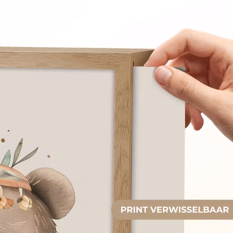 Beer - Boho - Indianentooi - Dieren Light Box met batterij (Wandlamp kind) middel -USP_websiteprintNL