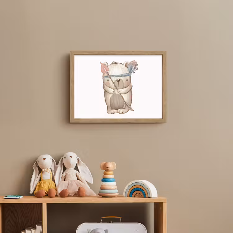 Beer - Dier - Bosdieren Light Box met batterij (Wandlamp kind) middel -sfeer2_kind