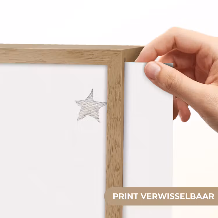 Beer - Maan - Sterren - Kinderen Light Box met batterij (Wandlamp kind) middel -USP_websiteprintNL