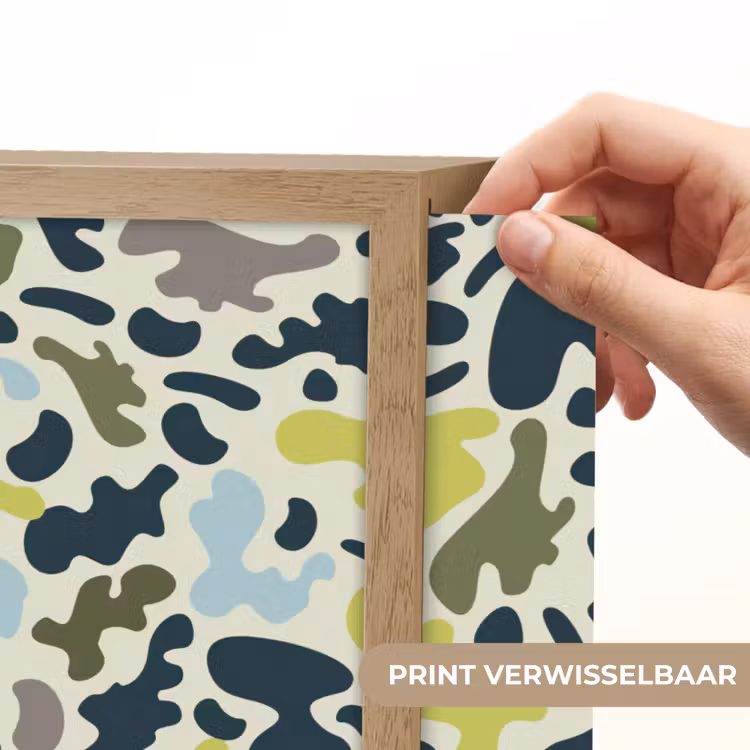 Camouflage - Groen - Blauw - Jongens - Kinderen Light Box met batterij (Wandlamp kind) middel -USP_websiteprintNL