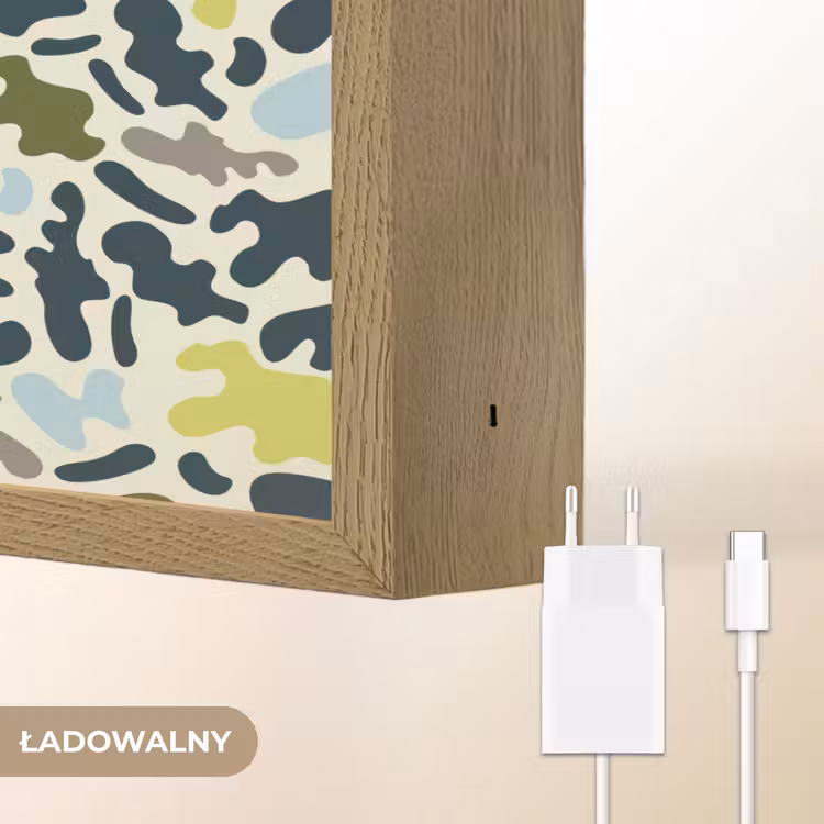 Camouflage - Groen - Blauw - Jongens - Kinderen Light Box met batterij (Wandlamp kind) middel -USP_websiteoplaadbaarNL