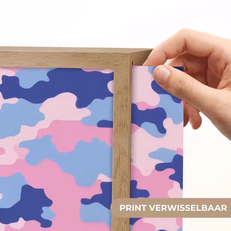 Camouflage - Patroon - Donkerblauw Light Box met batterij (Wandlamp kind) middel -USP_websiteprintNL