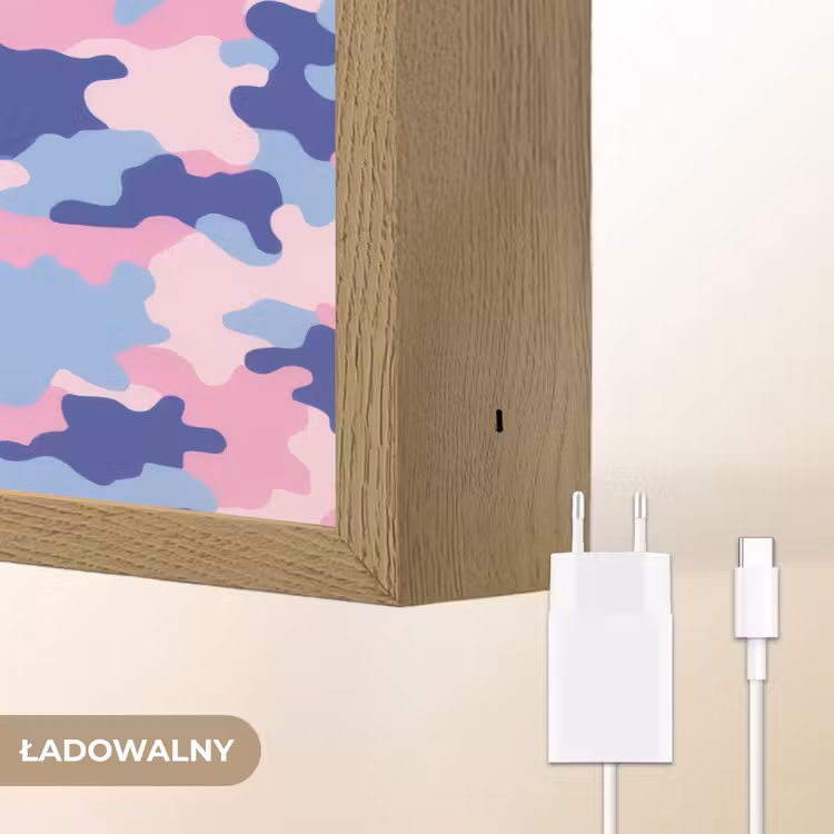 Camouflage - Patroon - Donkerblauw Light Box met batterij (Wandlamp kind) middel -USP_websiteoplaadbaarNL