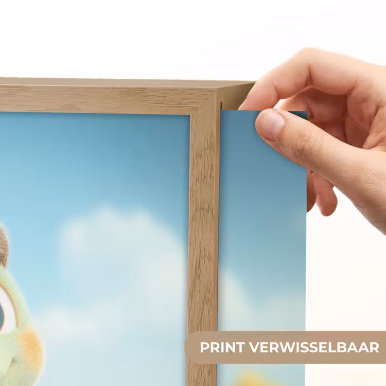 Cartoon - Dino - Groen - Golven Light Box met batterij (Wandlamp kind) middel -USP_websiteprintNL