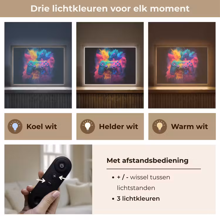 Controller - Neon - Explosie - Kleurrijk Light Box met batterij (Wandlamp kind) middel -USP_lichtkleurNL