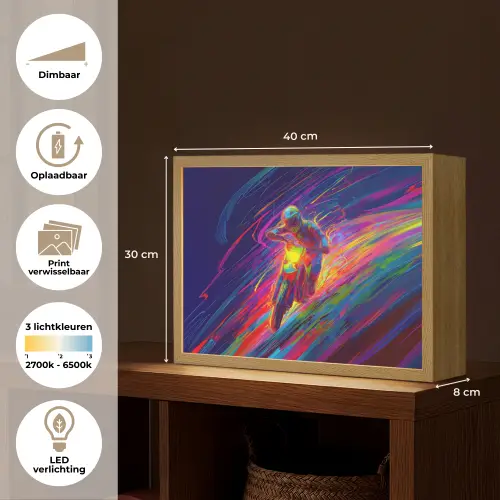 Crossmotor - Neonkleuren - Lijnen - Helm Light Box met batterij (Wandlamp kind) middel -USP_websiteoverzichtNL