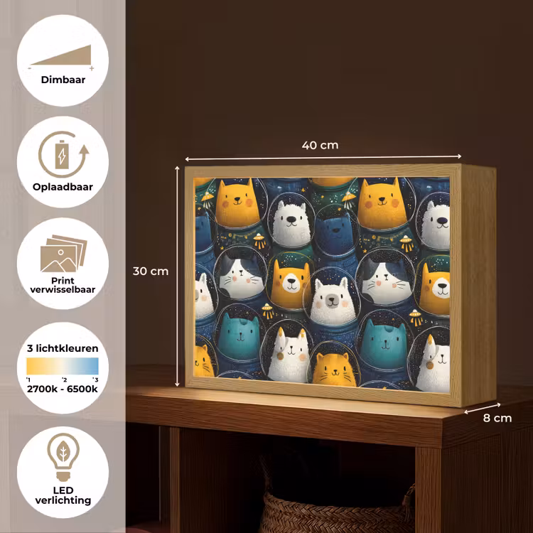 Dieren - Ruimtepakken - Sterren Light Box met batterij (Wandlamp kind) middel -USP_websiteoverzichtNL