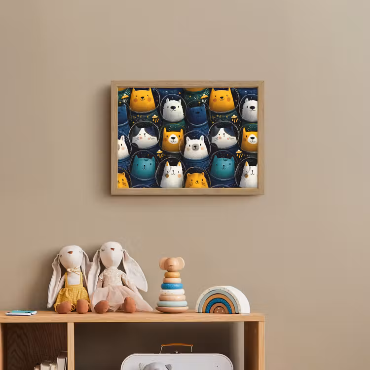 Dieren - Ruimtepakken - Sterren Light Box met batterij (Wandlamp kind) middel -sfeer2_kind