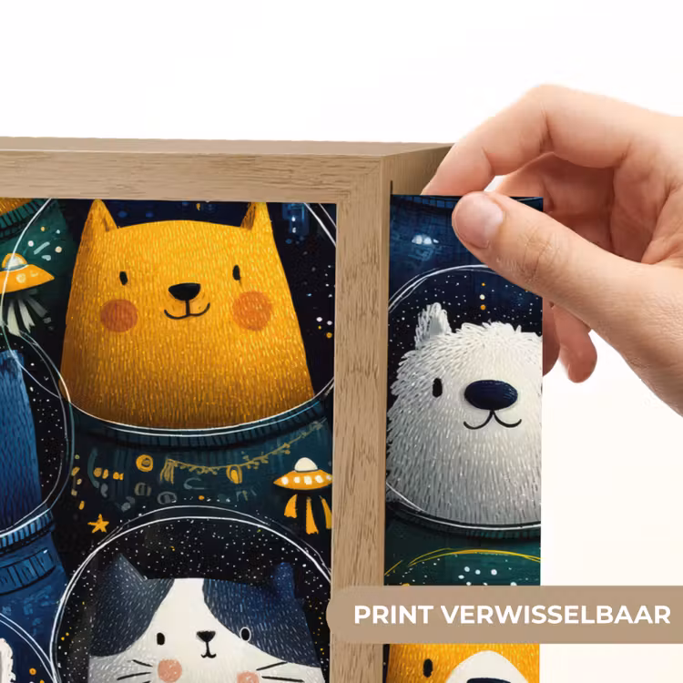 Dieren - Ruimtepakken - Sterren Light Box met batterij (Wandlamp kind) middel -USP_websiteprintNL