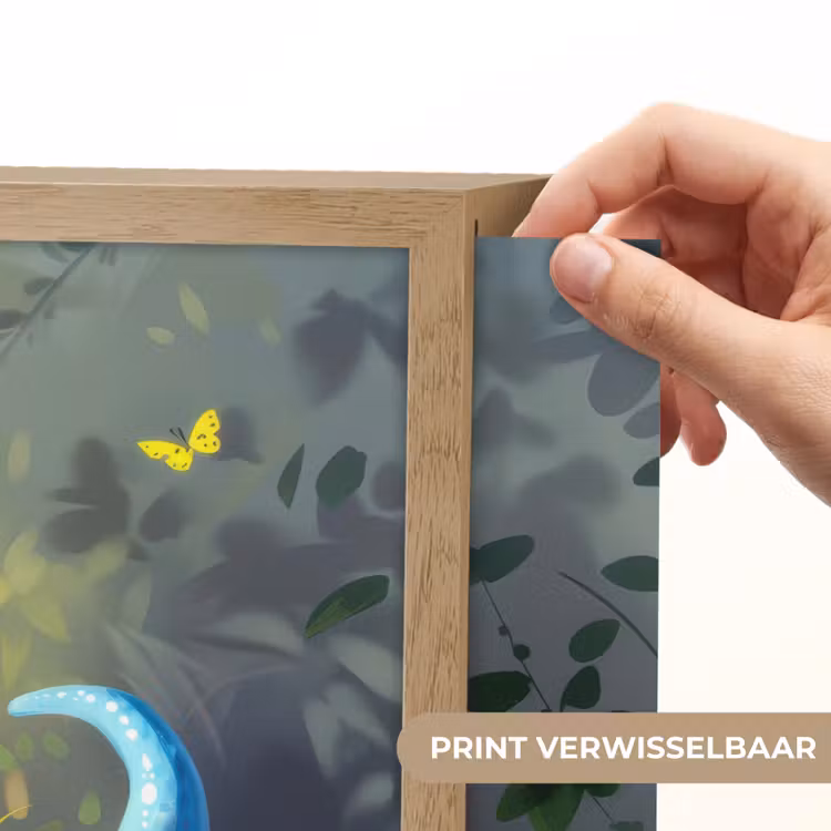 Dino - Blauw - Baby - Dinosaurus Light Box met batterij (Wandlamp kind) middel -USP_websiteprintNL