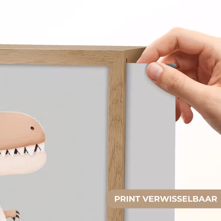 Dino - Bloemen - Blauw Light Box met batterij (Wandlamp kind) middel -USP_websiteprintNL
