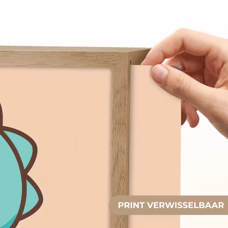 Dino - Boba - kawaii - Oranje Light Box met batterij (Wandlamp kind) middel -USP_websiteprintNL
