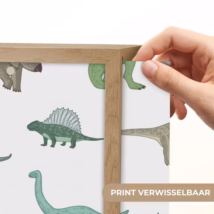 Dino - Groen - Jongens - Dinosaurus - Blauw Light Box met batterij (Wandlamp kind) middel -USP_websiteprintNL