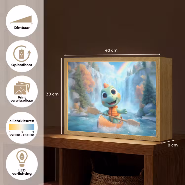 Dino - Natuur - Waterval Light Box met batterij (Wandlamp kind) middel -USP_websiteoverzichtNL