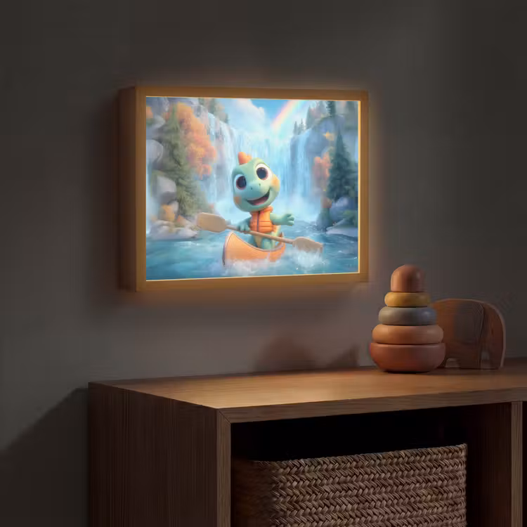Dino - Natuur - Waterval Light Box met batterij (Wandlamp kind) middel -sfeer5_kind