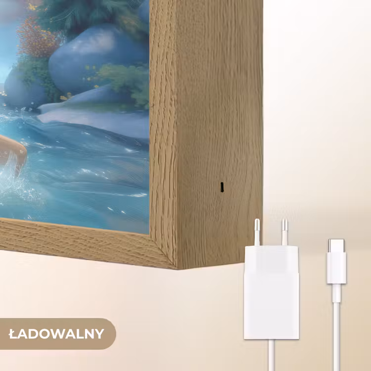 Dino - Natuur - Waterval Light Box met batterij (Wandlamp kind) middel -USP_websiteoplaadbaarNL