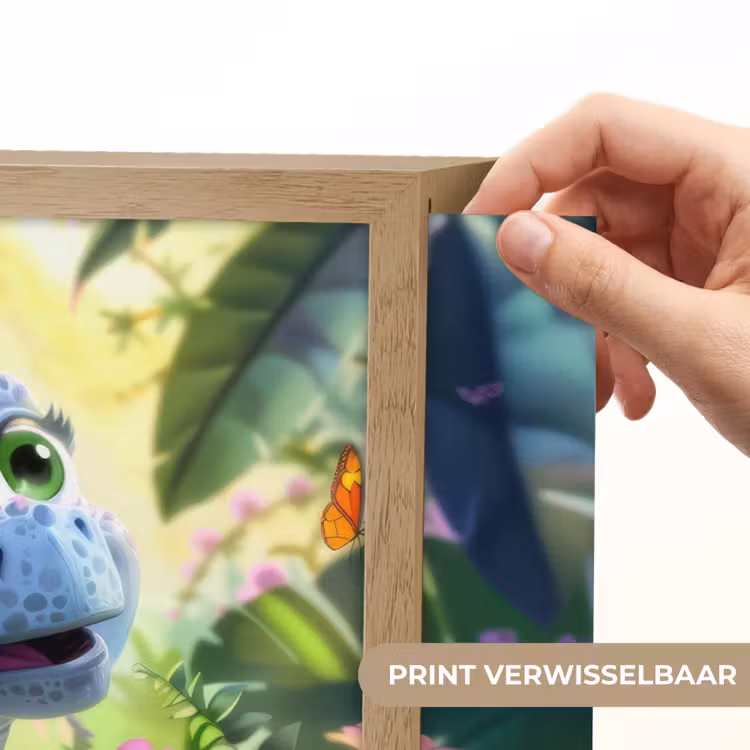 Dino - Paars - Baby - Dinosaurus Light Box met batterij (Wandlamp kind) middel -USP_websiteprintNL