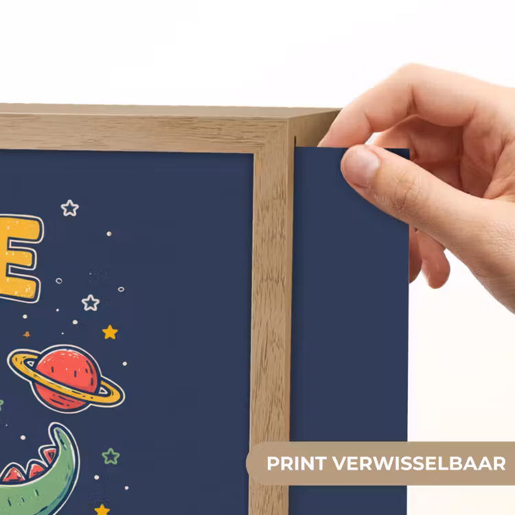 Dino - Raket - Kleurrijk Light Box met batterij (Wandlamp kind) middel -USP_websiteprintNL