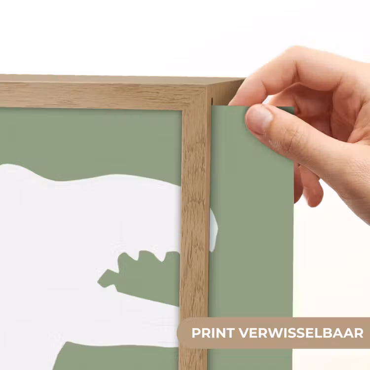 Dino - T-rex - Dinosaurus - Groen - Tyrannosaurus rex Light Box met batterij (Wandlamp kind) middel -USP_websiteprintNL