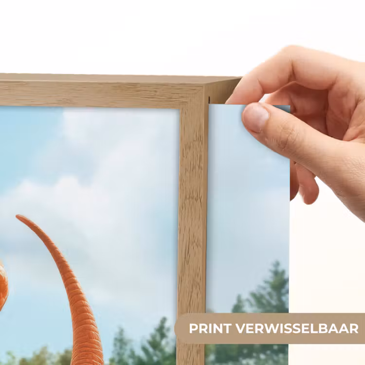 Dinosaurus - Oranje - Cartoon - Voetbal Light Box met batterij (Wandlamp kind) middel -USP_websiteprintNL