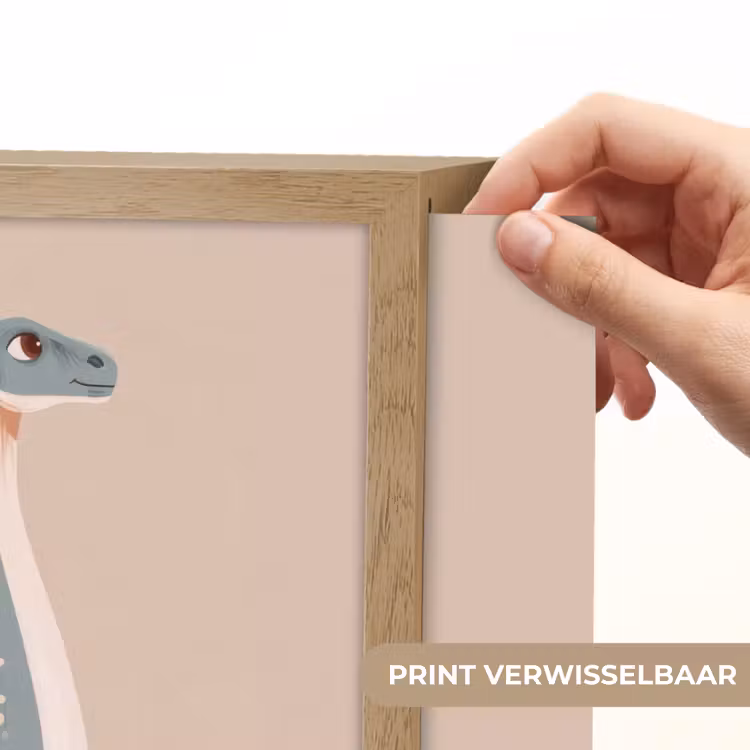 Dinosaurus - Planten - Beige Light Box met batterij (Wandlamp kind) middel -USP_websiteprintNL