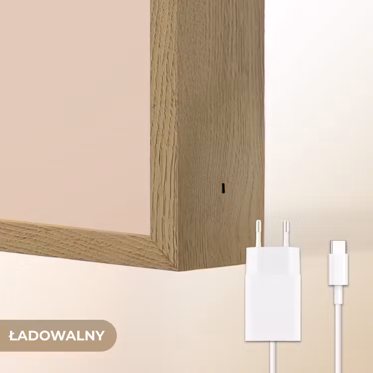 Dinosaurus - Planten - Beige Light Box met batterij (Wandlamp kind) middel -USP_websiteoplaadbaarNL