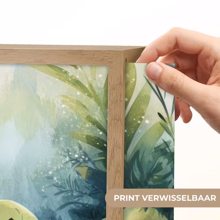Dinosaurus - Schildpad - Illustratie - Aquarel Light Box met batterij (Wandlamp kind) middel -USP_websiteprintNL