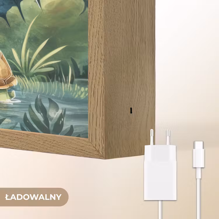 Dinosaurus - Schildpad - Illustratie - Aquarel Light Box met batterij (Wandlamp kind) middel -USP_websiteoplaadbaarNL
