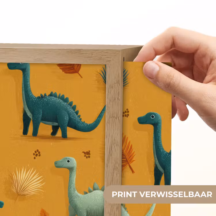 Dinosaurussen - Stekels - Herfstbladeren - Bruin Light Box met batterij (Wandlamp kind) middel -USP_websiteprintNL