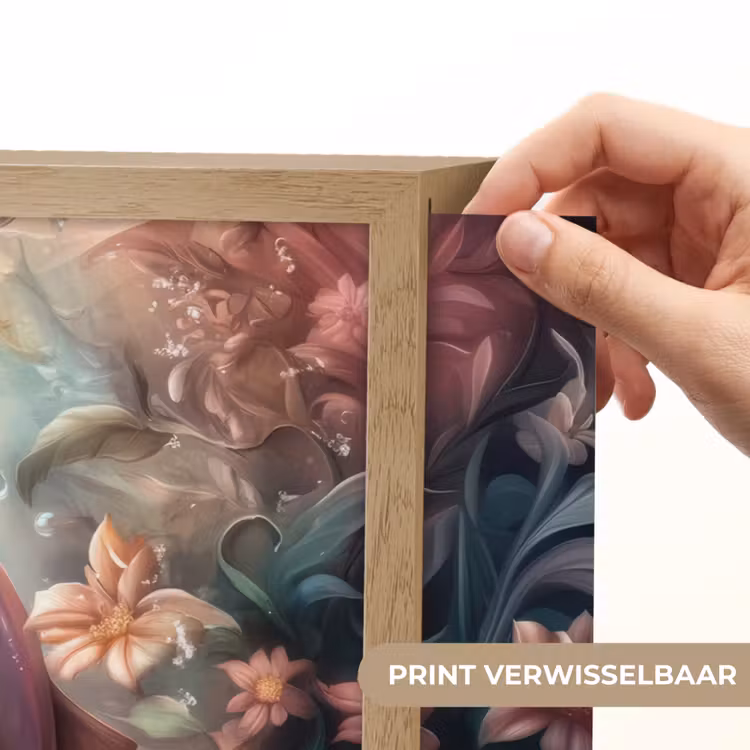 Dolfijn - Vissen - Onderwaterwereld - Bloemen Light Box met batterij (Wandlamp kind) middel -USP_websiteprintNL
