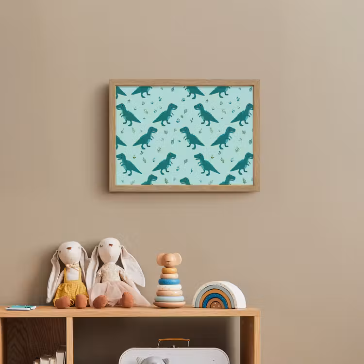 Donkergroen - Dinosaurussen - Afdrukken - Bladeren Light Box met batterij (Wandlamp kind) middel -sfeer2_kind