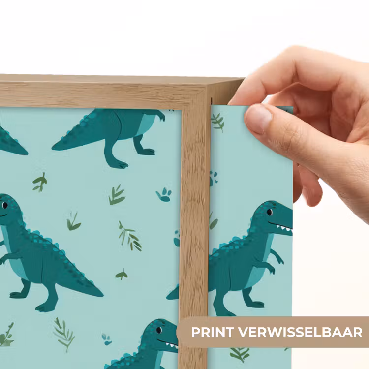 Donkergroen - Dinosaurussen - Afdrukken - Bladeren Light Box met batterij (Wandlamp kind) middel -USP_websiteprintNL