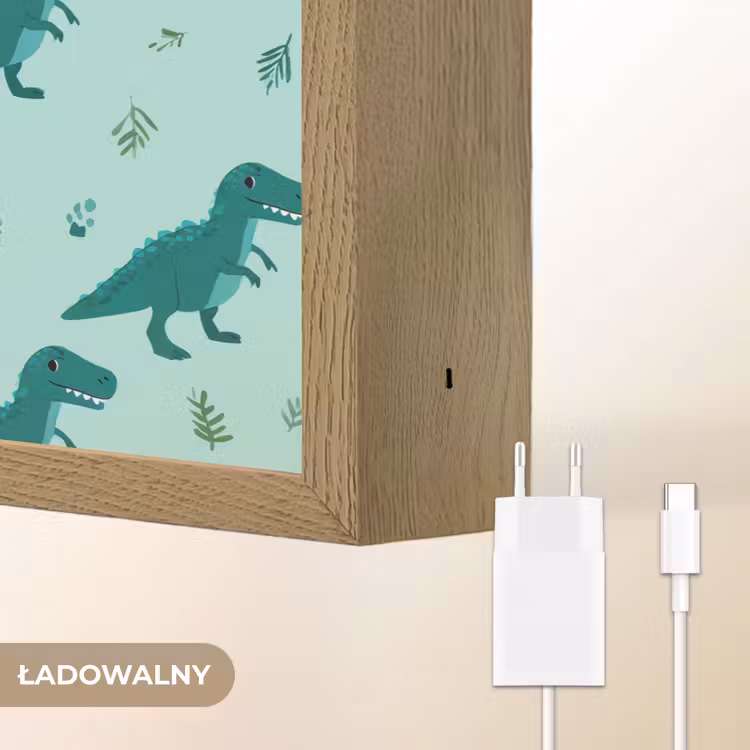Donkergroen - Dinosaurussen - Afdrukken - Bladeren Light Box met batterij (Wandlamp kind) middel -USP_websiteoplaadbaarNL