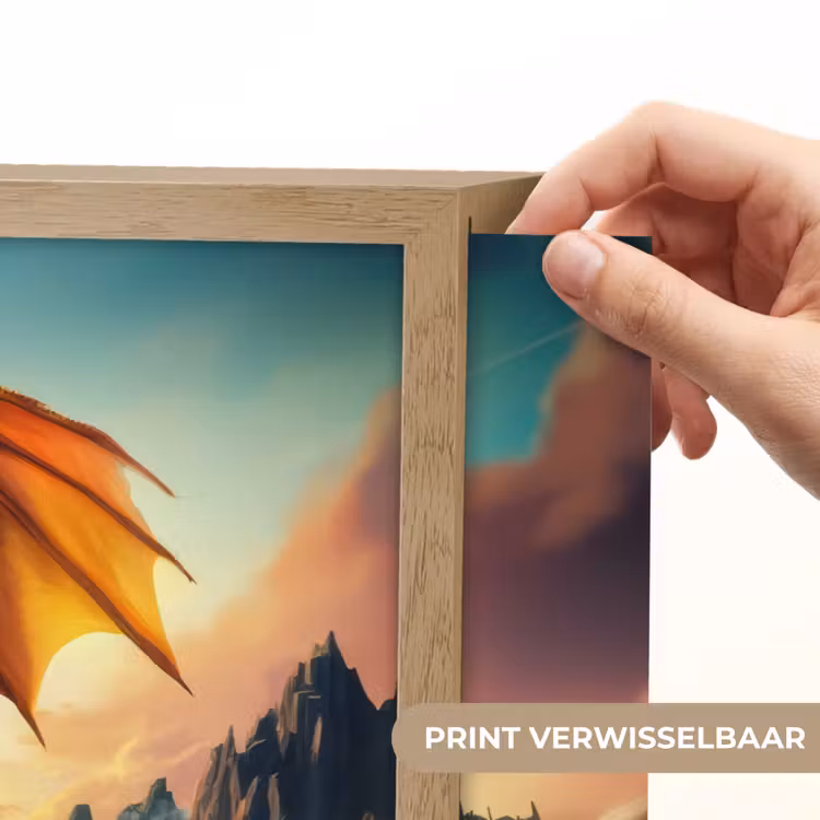 Draak - Auto - Bergen - Vuur Light Box met batterij (Wandlamp kind) middel -USP_websiteprintNL