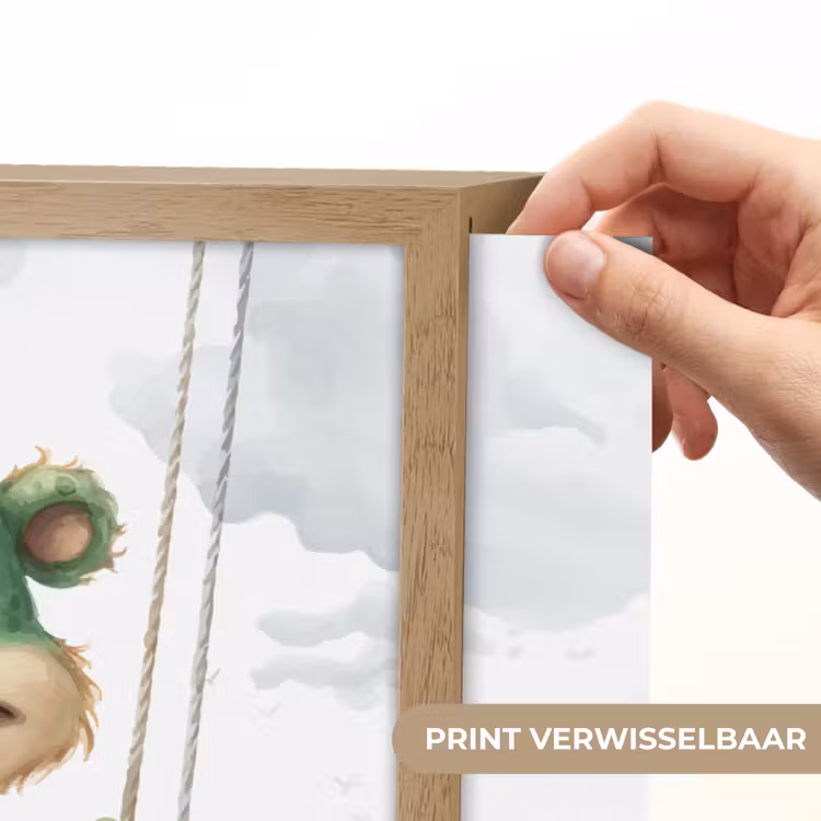 Draak - Baby dier - Kinderen Light Box met batterij (Wandlamp kind) middel -USP_websiteprintNL