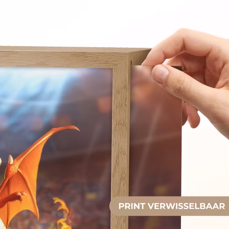 Draak - Voetbal - Vuur - Stadion Light Box met batterij (Wandlamp kind) middel -USP_websiteprintNL