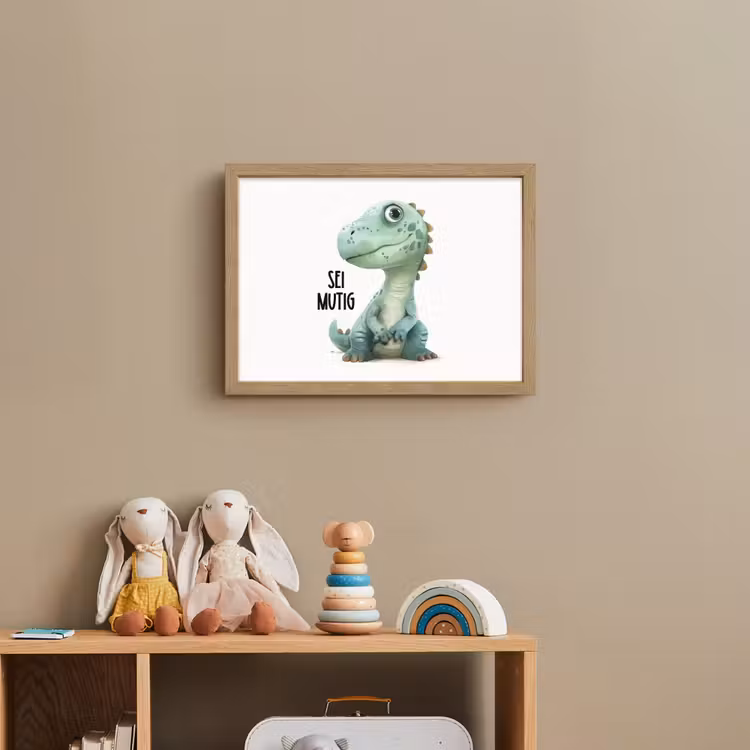 Draak - Wees moedig - Quote Light Box met batterij (Wandlamp kind) middel -sfeer2_kind