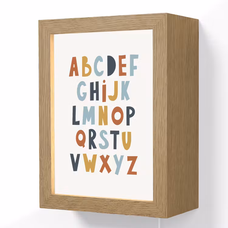 Educatief - Alfabet leren - Jongens - Letters Light Box met kabel (Wandlamp kind) klein -3d