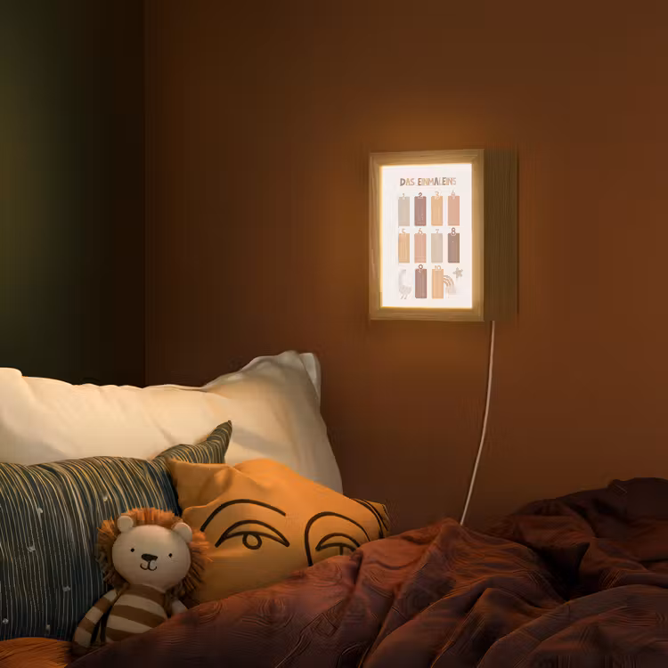 Educatief - Leren rekenen - Pastel - Vermenigvuldigingstabel Light Box met kabel (Wandlamp kind) klein -sfeer1_kind