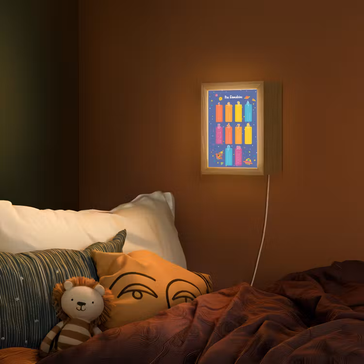 Educatief - Leren rekenen - Ruimte - Vermenigvuldigingstabel Light Box met kabel (Wandlamp kind) klein -sfeer1_kind
